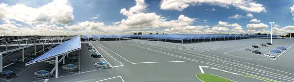 Големите паркинги също са подходящи за покриване със соларни панели