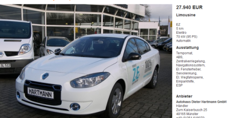 Електрически Renault Fluence Z.E. на цена под 28,000 Евро