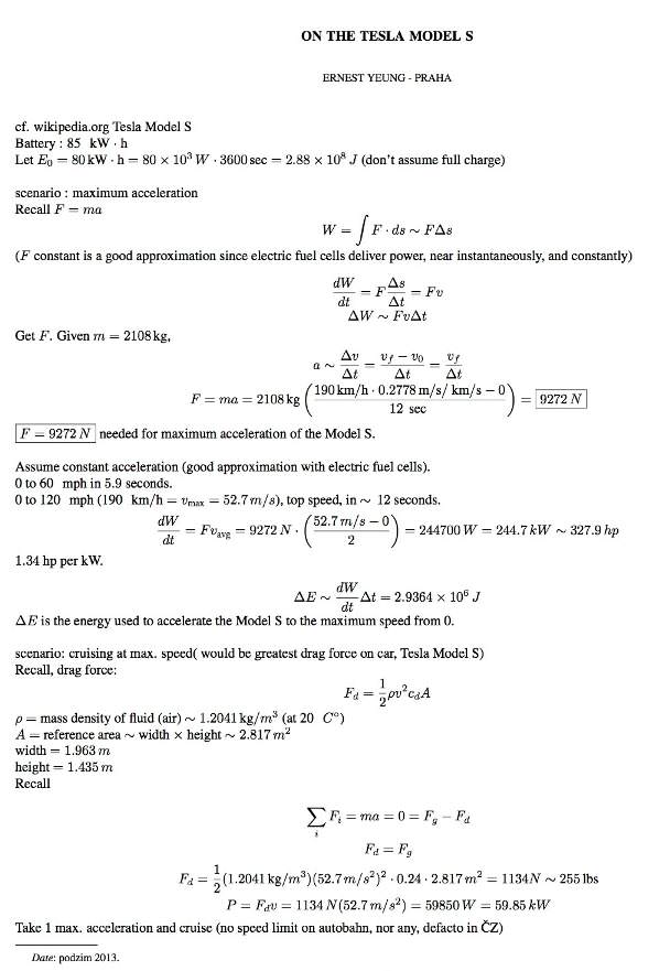 tesla model s izchislenia razhod